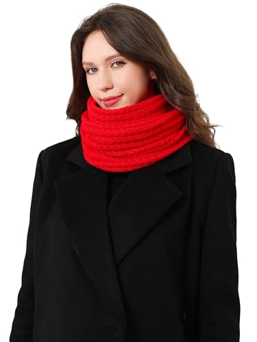 DonDon Schal Damen Winter Winterschal Strickschal Loop Schal Schlauchschal - Rot von DonDon