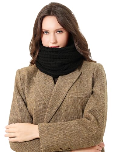 DonDon Schal Damen Winter Winterschal Strickschal Loop Schal Schlauchschal - Schwarz von DonDon