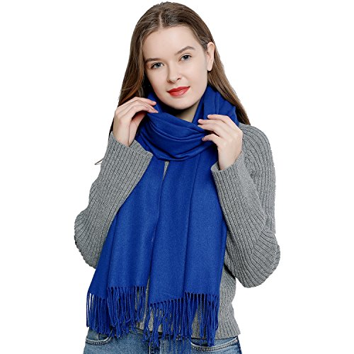 DonDon Schal Damen Winter Wollschal Winterschal warm weich 185 x 65 cm blau von DonDon