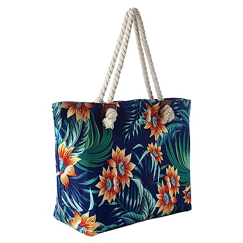 DonDon Strandtasche XXL Familie Badetasche Damen Beach bag groß mit Reißverschluss - Island Time von DonDon