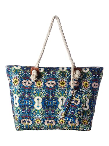 DonDon große Strandtasche XXL mit Reißverschluss - Umhängetasche Damen - große Badetasche für Urlaub vielseitige Shopper Tasche Damen für Strand Urlaub Must Haves Beach bag - Kunstwelten von DonDon