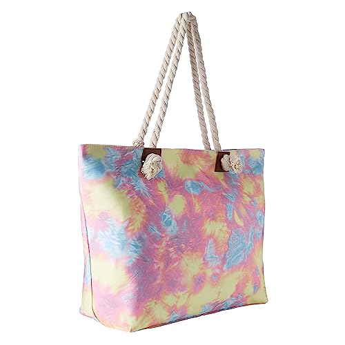 DonDon Strandtasche XXL Familie Badetasche Damen Beach bag groß mit Reißverschluss - Retro Batik von DonDon