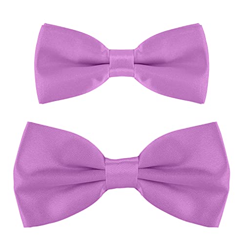 DonDon Vater-Sohn Fliegen Set im Partnerlook, bereits gebunden und verstellbar - Flieder von DonDon