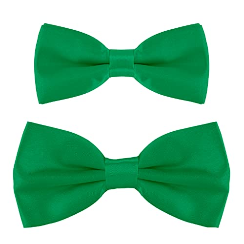 DonDon Vater-Sohn Fliegen Set im Partnerlook, bereits gebunden und verstellbar - Grün von DonDon