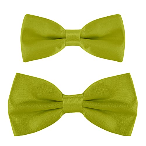 DonDon Vater-Sohn Fliegen Set im Partnerlook, bereits gebunden und verstellbar - Pistaziengrün von DonDon