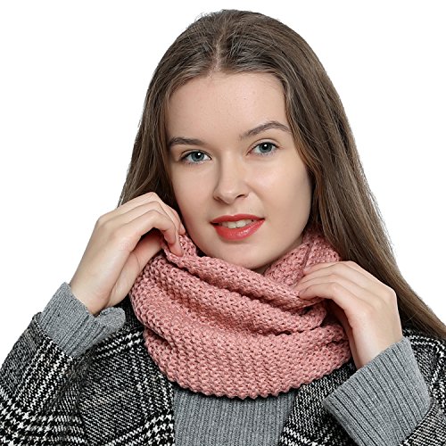 DonDon Loop Schal Damen Winter Schlauchschal Winterschal Rundschal weich und warm rosa von DonDon