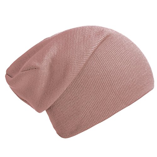 DonDon Mütze Herren Mütze Damen Wintermütze Slouch Beanie - Altrosa von DonDon