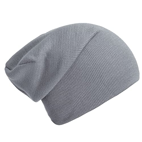 DonDon Mütze Herren Mütze Damen Wintermütze Slouch Beanie - Hellgrau von DonDon