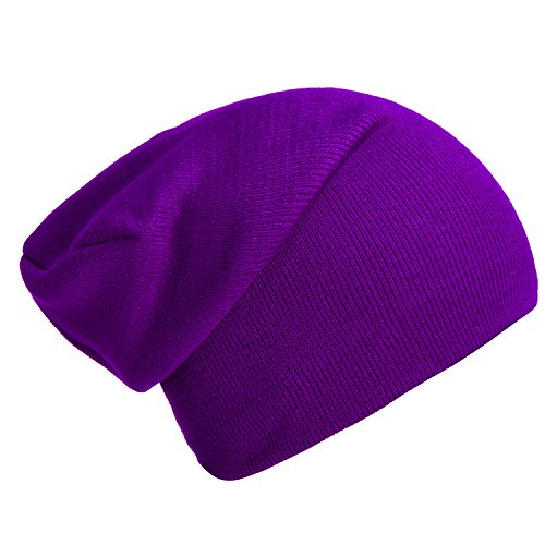 DonDon Mütze Herren Mütze Damen Wintermütze Slouch Beanie - Lila von DonDon