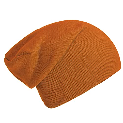 DonDon Mütze Herren Mütze Damen Wintermütze Slouch Beanie - Orangebraun von DonDon