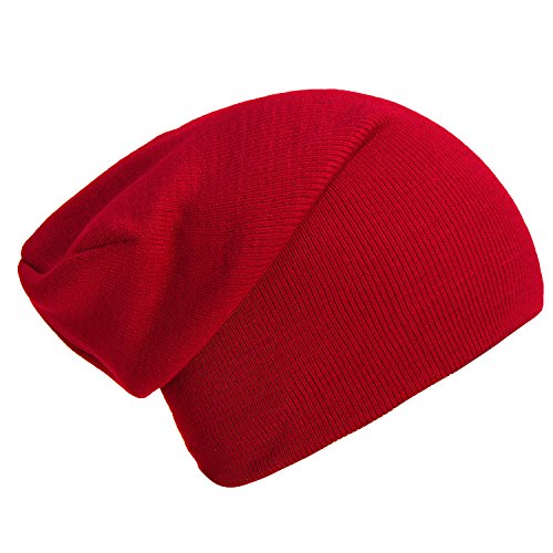 DonDon Mütze Herren Mütze Damen Wintermütze Slouch Beanie - Rot von DonDon