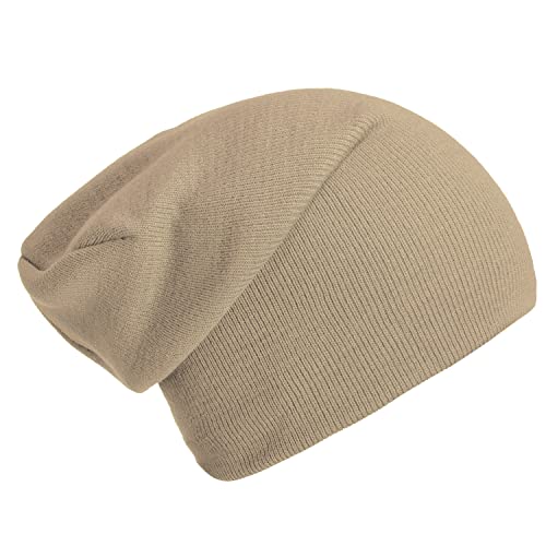 DonDon Mütze Herren Mütze Damen Wintermütze Slouch Beanie - Beige von DonDon