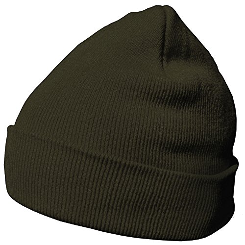 DonDon Mütze Herren Mütze Damen Wintermütze Beanie klassisches Design Oliv-braun von DonDon