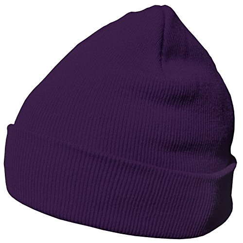 DonDon Mütze Herren Mütze Damen Wintermütze Beanie klassisches Design dunkellila von DonDon