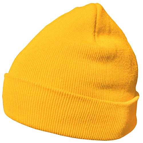 DonDon Mütze Herren Mütze Damen Wintermütze Beanie klassisches Design gelb von DonDon