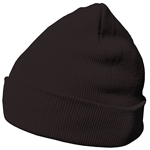 DonDon Mütze Herren Mütze Damen Wintermütze Beanie klassisches Design lavagrau-braun von DonDon