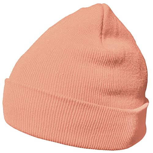 DonDon Mütze Herren Mütze Damen Wintermütze Beanie klassisches Design Lachsfarben von DonDon