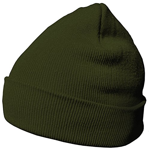 DonDon Mütze Herren Mütze Damen Wintermütze Beanie klassisches Design Olive von DonDon