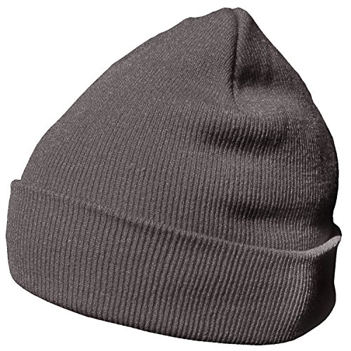 DonDon Mütze Herren Mütze Damen Wintermütze Beanie klassisches Design platingrau von DonDon