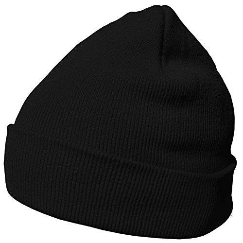 DonDon Mütze Herren Mütze Damen Wintermütze Beanie klassisches Design schwarz von DonDon