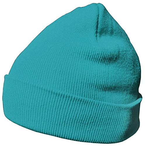 DonDon Mütze Herren Mütze Damen Wintermütze Beanie klassisches Design türkis von DonDon