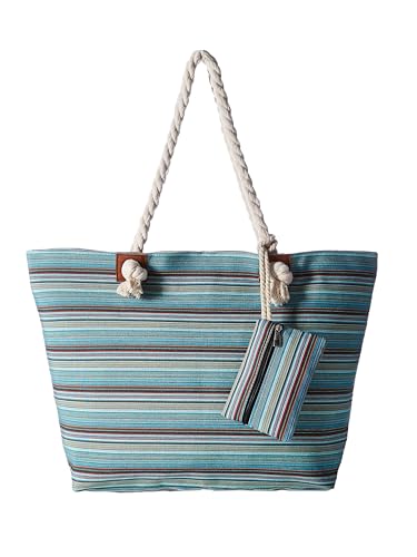 DonDon große Strandtasche XXL mit Reißverschluss - Umhängetasche Damen - große Badetasche für Urlaub vielseitige Shopper Tasche Damen für Strand Urlaub Must Haves Beach bag - Classic von DonDon