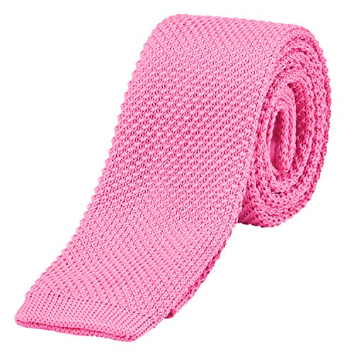 DonDon schmale Strickkrawatte 5 cm - rosa von DonDon