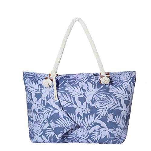 DonDon Strandtasche XXL Familie Badetasche Damen mit Reißverschluss Beach bag groß - florales St Tropez von DonDon