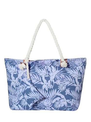 DonDon Strandtasche XXL mit Reißverschluss - Umhängetasche Damen, Shopper Tasche Damen im Beach Look mit Schulterriemen - Urlaub Must Haves Beach bag - florales St Tropez von DonDon