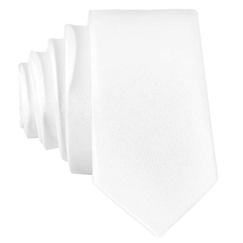 DonDon schmale weiße Krawatte 5 cm glänzend von DonDon