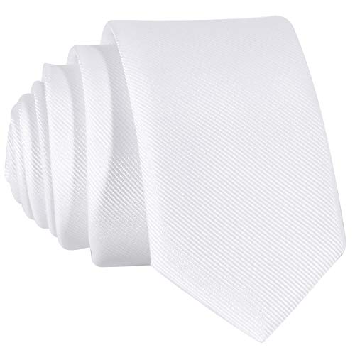 DonDon schmale weiße Krawatte 5 cm von DonDon