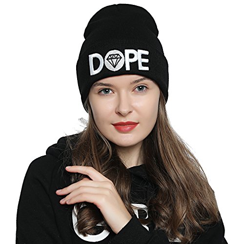 DonDon Mütze Damen Beanie Statement Wintermütze DOPE von DonDon