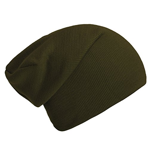 DonDon Mütze Herren Mütze Damen Wintermütze Slouch Beanie - Olive von DonDon