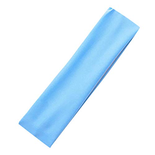 Damen Elastisch Yoga Headbands,Baumwolle Sports Haarband,Einfarbige Haarbänder Damen, rutschfest Stirnband Damen Weiches Hairwarp Haarreife für Sport Laufen Exercise Gym (Hellblau, Einheitsgröße) von DonDown