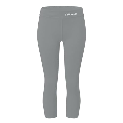 Thermo Leggings Damen Elastische Hohe Taille Fleece Gefütterte Tights Leggings Einfarbig Lässig Winter Warme Gym Leggings Capris Workout Hosen Thermohosen Thermoleggings (Grau, S) von DonDown