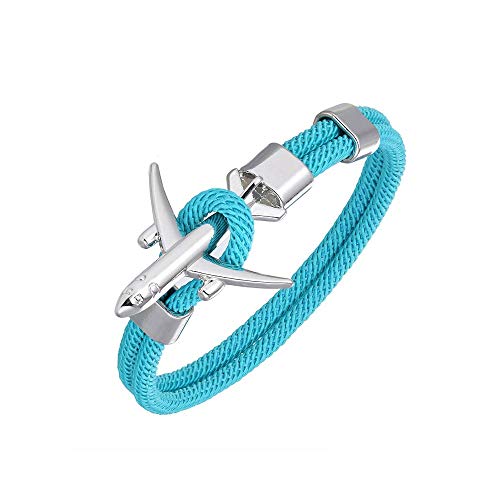 DonJordi Armband Flugzeug Hellblau 21 cm Länge - Armband mit Flugzeugverschluss für Damen & Herren von DonJordi