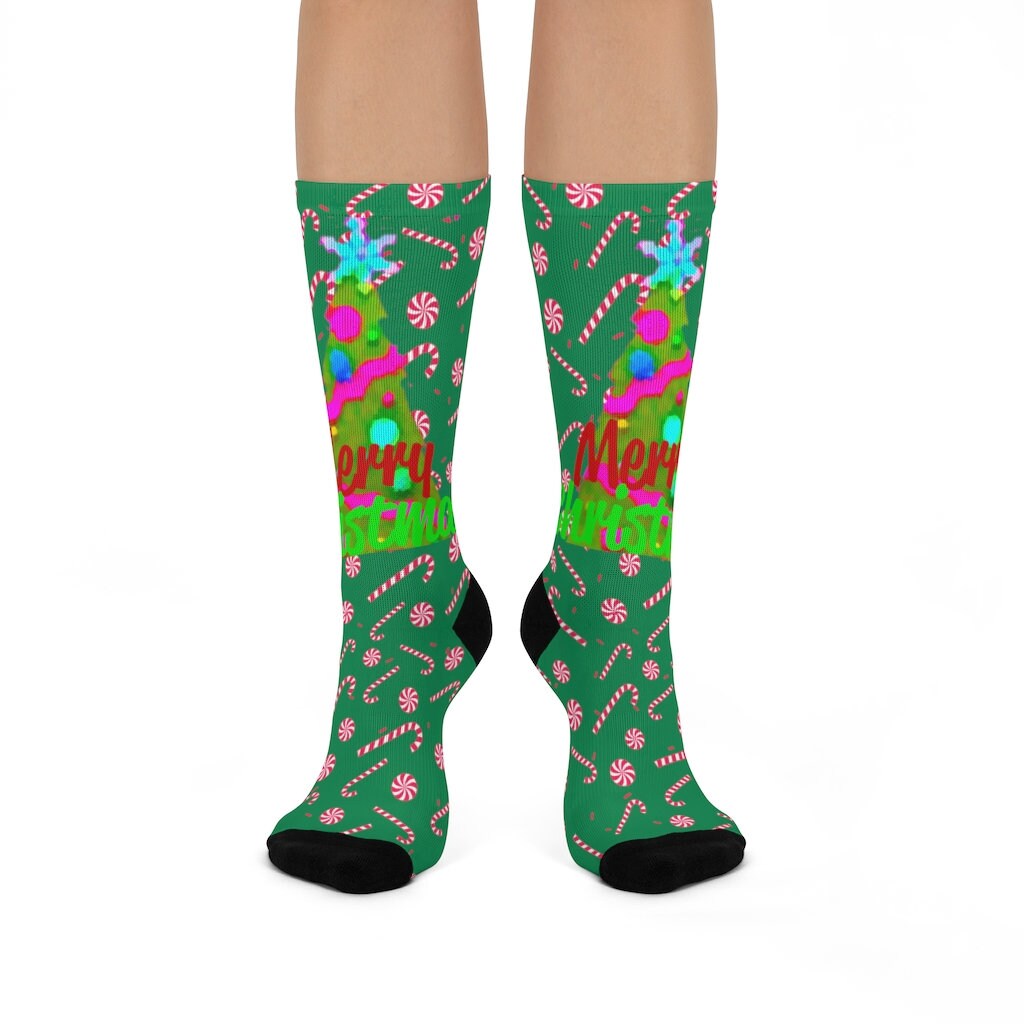 Socken Merry Christmas Einheitsgröße Unisex Dtg Crew Socks Von Donwillisjrart von DonWillisJrArt