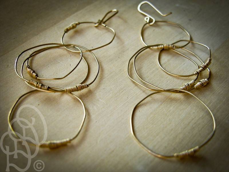 5 Organisch Geformten Draht-Circle-Ohrringe von Donadian