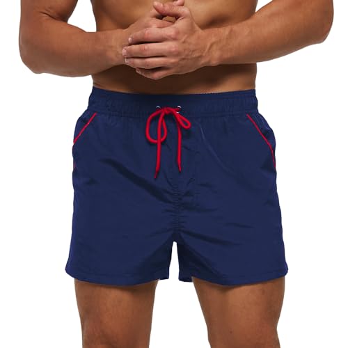Donason Badehose Herren Kurz Badeshorts Schnelltrocknend Männer Schwimmhose Boardshorts Atmungsaktiv Strandhose mit Verstellbare Tunnelzug und Mesh-Futter von Donason