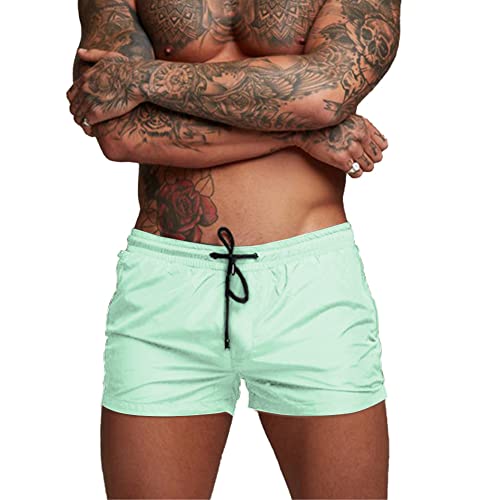 Donason Badehose Herren Schnelltrocknend Badeshorts für Herren Sporthose Laufshorts Männer Sport Kurze Hose Schwimmhose mit Mesh-Futter und Reißverschluss Taschen von Donason