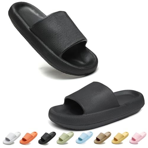 Donason Badeschuhe Damen Herren Hausschuhe Badelatschen Sommer Weich Badeschlappen Dusch Rutschfest Sandalen Schlappen Unisex Strand Home Slippers von Donason