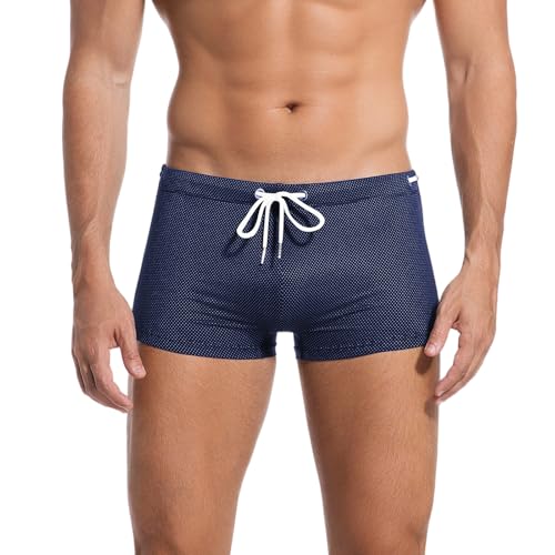 Donason Herren Badehose Schnelltrocknend Kurz Schwimmhose Eng Atmungsaktiv Sommer Badeshorts für Männer Elastisch Kurze Hose mit Tunnelzug und Weiches Vorderfutter von Donason