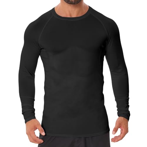 Donason Herren Kompressionsshirt Langarm Sport T-Shirt Atmungsaktiv Schnelltrocknendes Tight Fit Body Shaper Funktionsshirt Training Jogging Workout Laufshirt Sportshirt für Männer Donason Herren Kompressionsshirt Langarm Sport T-Shirt Atmungsaktiv Schnelltrocknendes Tight Fit Body Shaper Funktionsshirt Training Jogging Workout Laufshirt Sportshirt für Männer von Donason