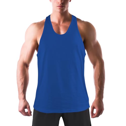 Donason Herren Tank Top, Fitness Bodybuilding Ärmelloses Shirt Herren Gym Sport Stringer Muskelshirt, Männer Sommer Unterhemd Workout Tanktop Baumwolle von Donason
