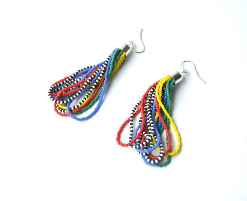 Bunte Ohrhänger Aus Glasperlen Und Silber von Donauluft