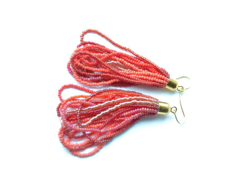 Bunte Ohrhänger Aus Glasperlen Und Silber von Donauluft