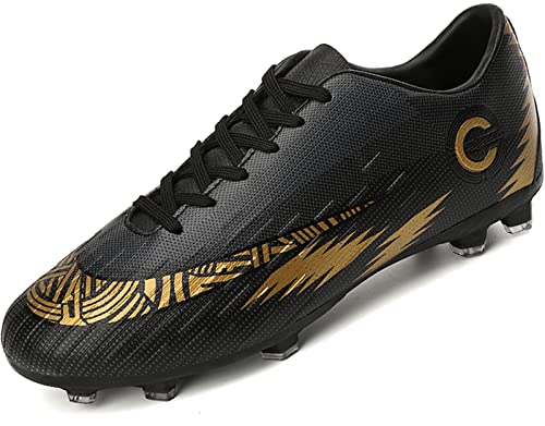 Donbest Fußballschuhe Herren High Top Stollen Spikes Cleats Trainingsschuhe Professionelle Fussballschuhe Outdoor Sport Football Schuhe,Black2,EU44 von Donbest