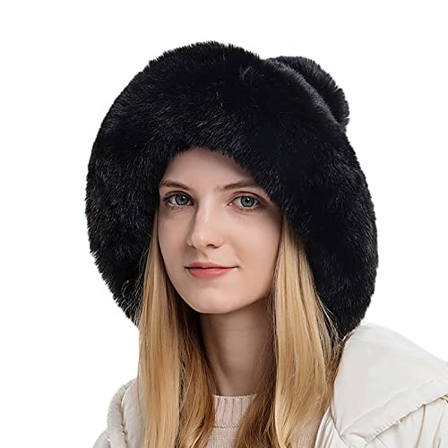 Ballonmütze Damen, Winter Schwarz Männer Beanie Wollmütze Geschenk Unisex Dicke Cap Laufmütze Wintermütze Stretch Weiche Frauen Warm Mütze Hüte Strickmützen von DondPO