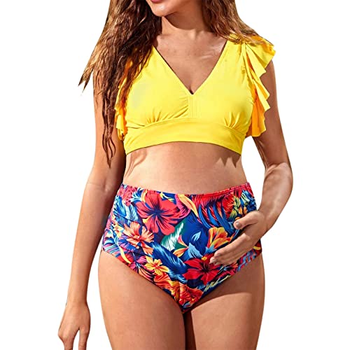 Bikini Schwangerschaft Damen 2 Teiler Badeanzug Schwangerschaft Umstandsbadeanzug Umstandsbademode Maternity Große Größen Bikini Umstands 2 Teiler Set Sexy Tankini New von DondPO