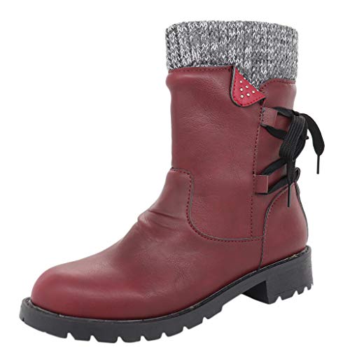 Damen Stiefel Schwarz, Vintage Halbhoch Quaste Winter Boots Halbschaft Stiefel Schnallen Festival Reißverschluss Stiefeletten Cowboystiefel Westernstiefel 35-38 mit Absatz Reitstiefel Winterstiefel von DondPO